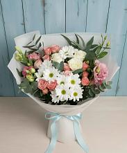 Букет цветов из:  Розы, Лизиантусы и Хризантемы #REPLACE_PRED# Лобне