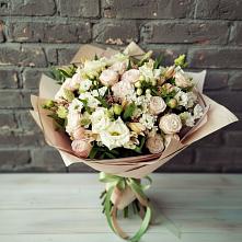 Букет цветов из:  Альстромерии, Розы и Хризантемы в Лобне