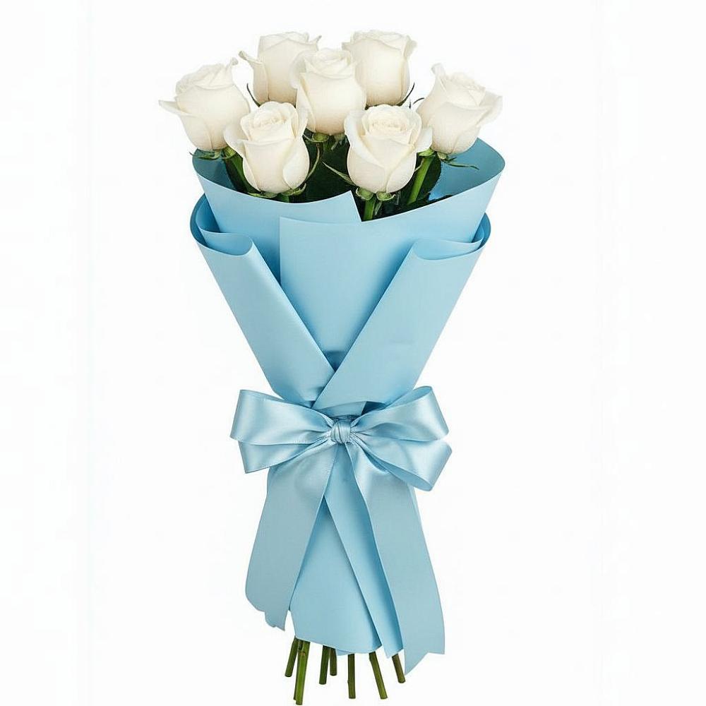 Букет 7 белых роз Проуд в Лобне
