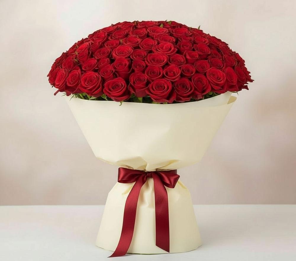 Букет 101 Красная роза Милано в Лобне