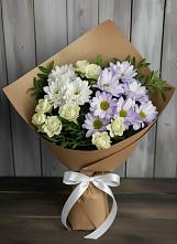 Букет цветов из:  Хризантемы и Розы в Лобне