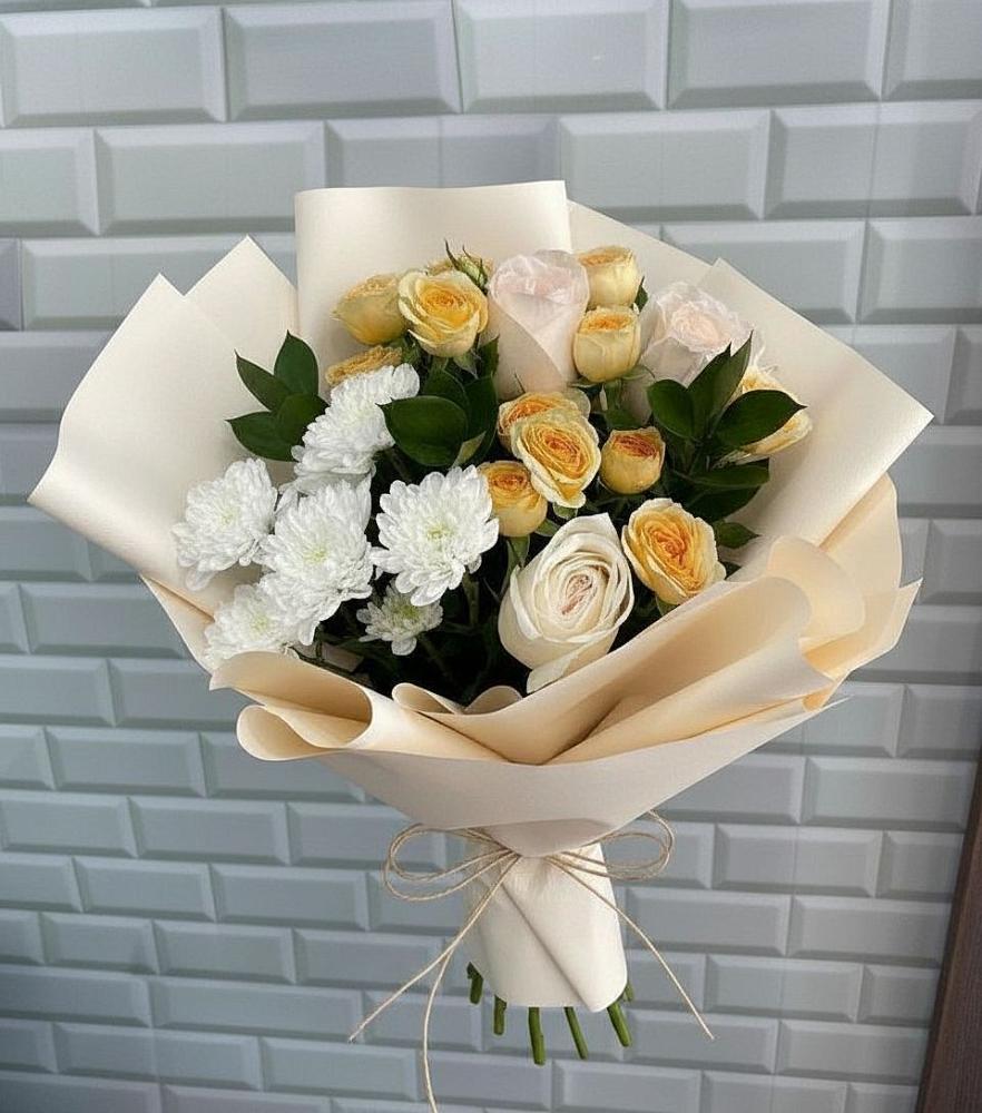 Букет цветов из: Розы и Хризантемы в Лобне