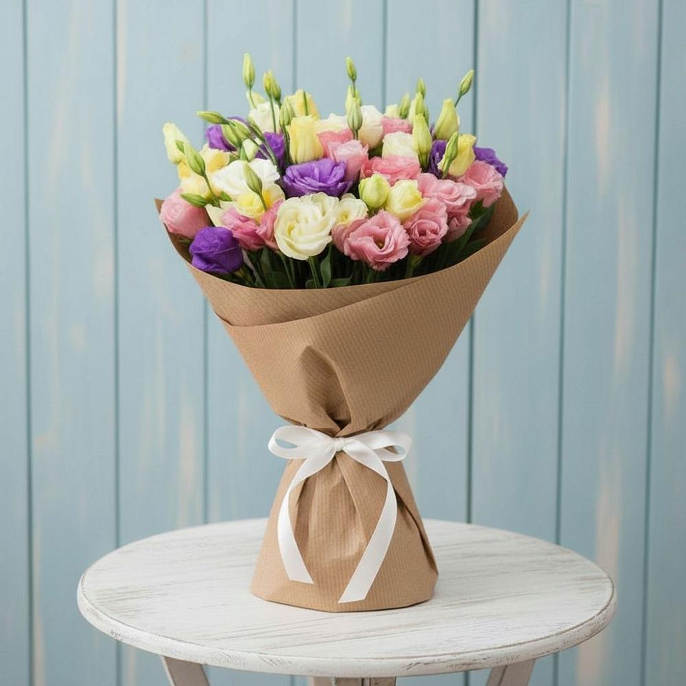 Букет цветов из: Лизиантусы в Лобне