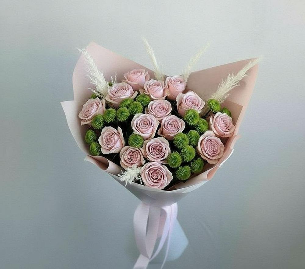 Букет цветов из: Розы и Хризантемы в Лобне