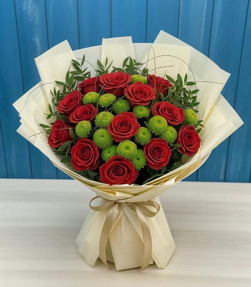 Букет цветов из: Розы и Хризантемы в Лобне